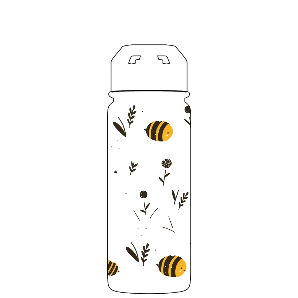 Bottiglia d'acqua con cannuccia - Gen 2 Happy Bee Pattern