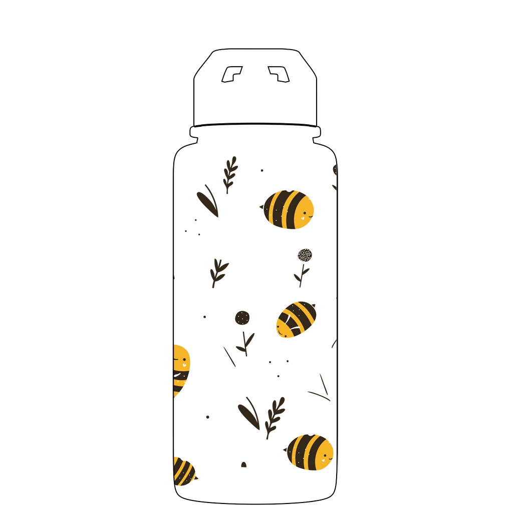 Bottiglia d'acqua con cannuccia - Gen 2 Happy Bee Pattern