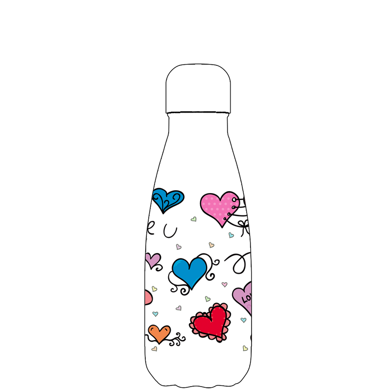 Original Hearts and Love Water Bottle Pattern