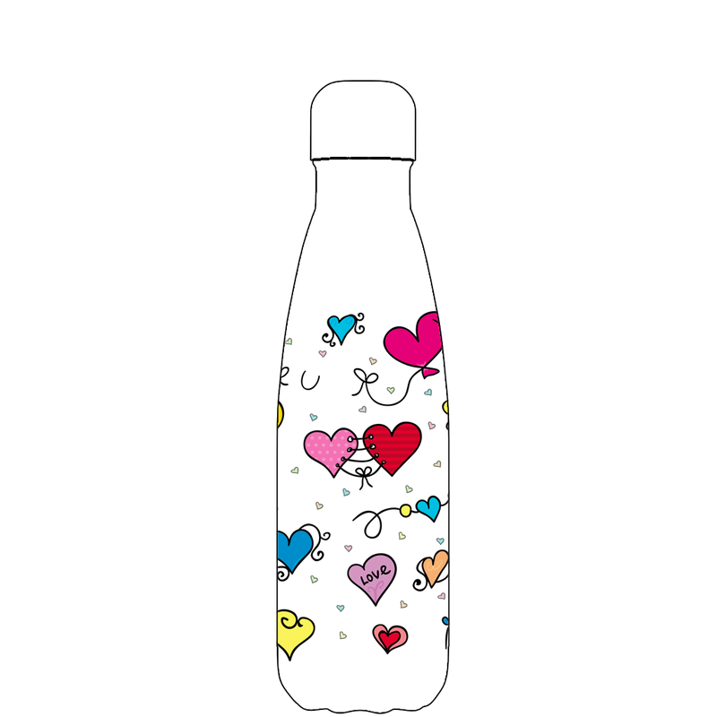 Original Hearts and Love Water Bottle Pattern