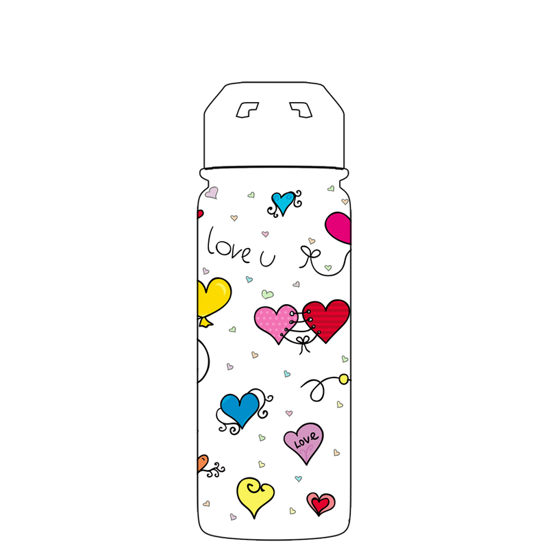 Borraccia con cannuccia - Gen 2 Hearts & Love Pattern