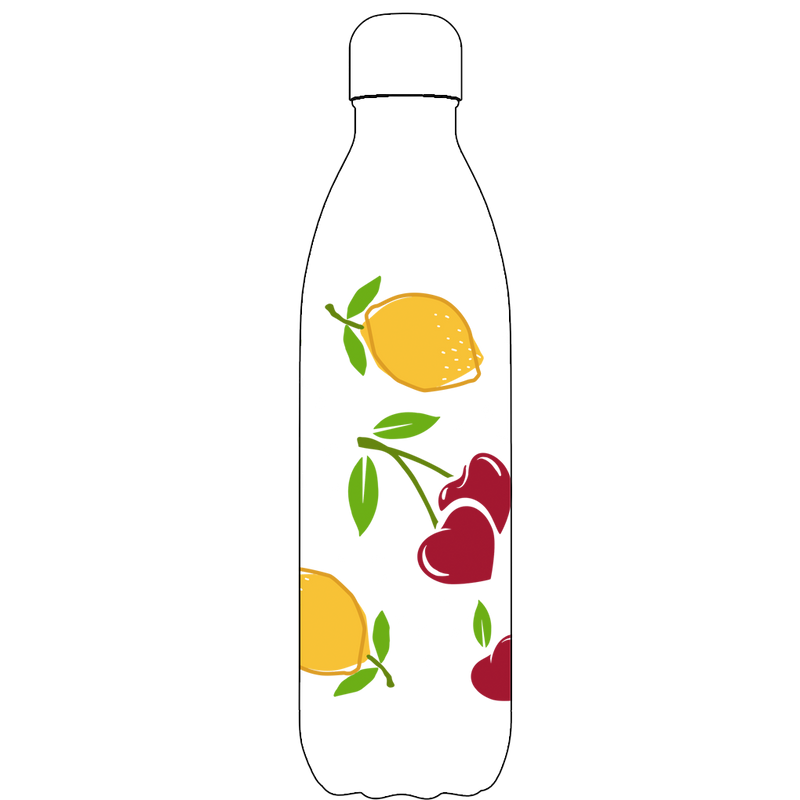 Original Lemon Cherries Water Bottle Pattern