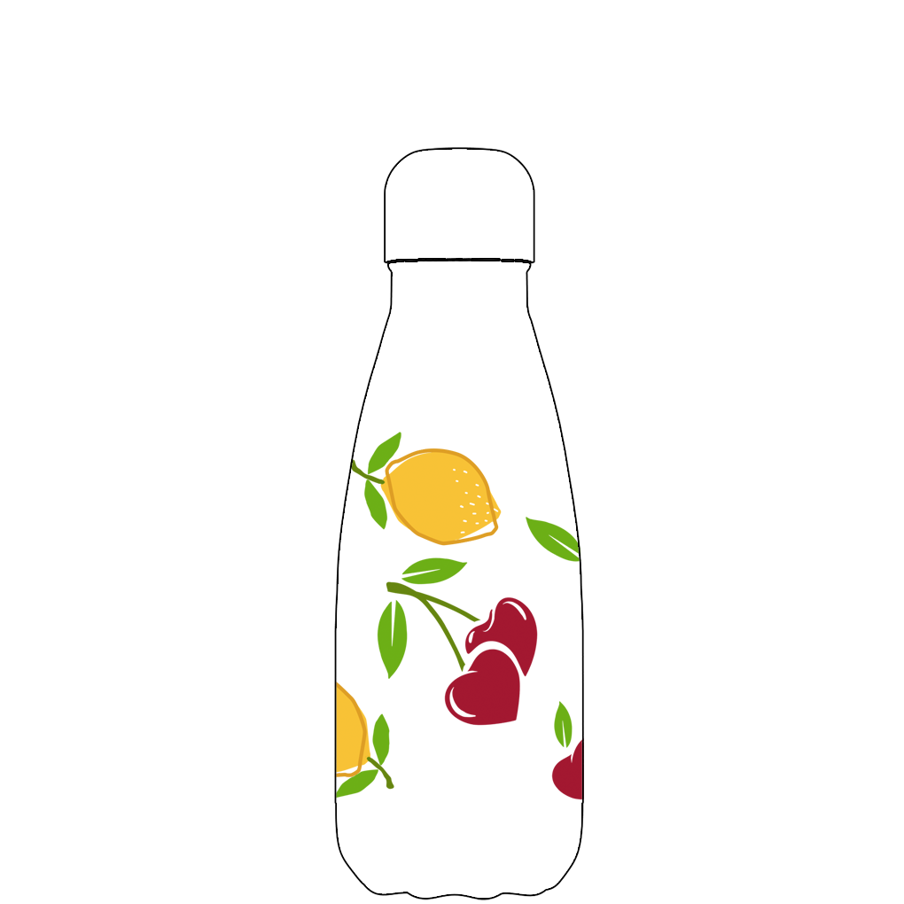 Original Lemon Cherries Water Bottle Pattern