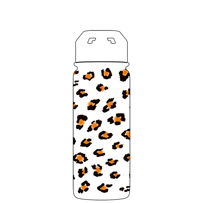 Bottiglia d'acqua con cannuccia - Motivo con stampa leopardata Gen 2