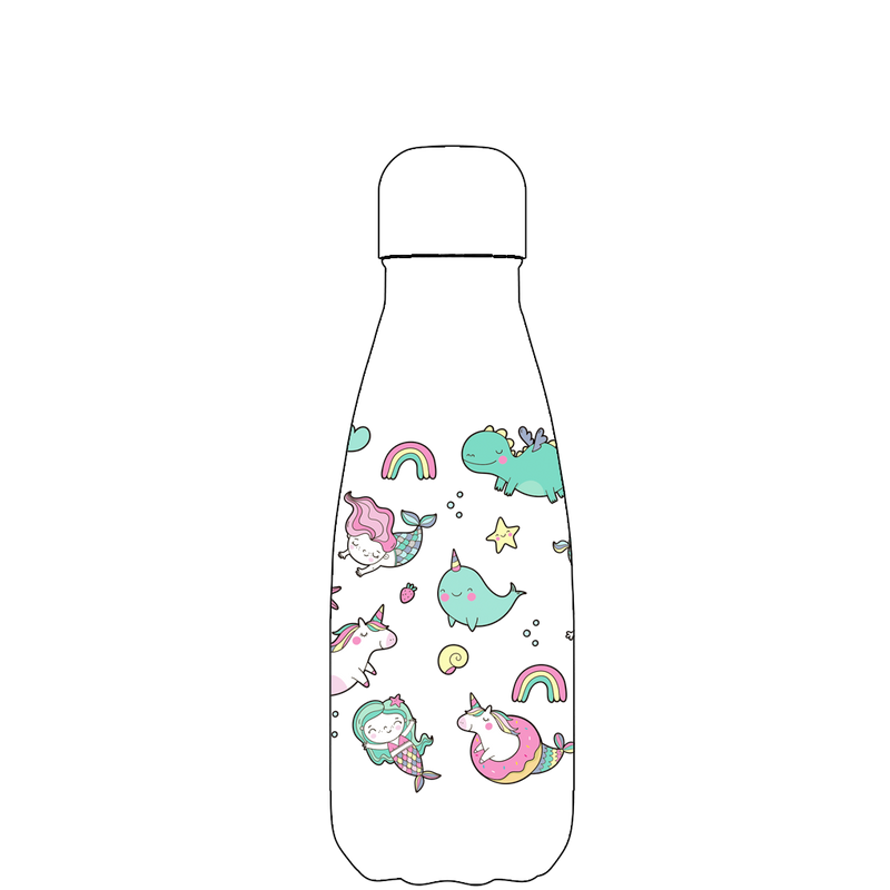 Original Mermaids and Unicorns Water Bottle Pattern