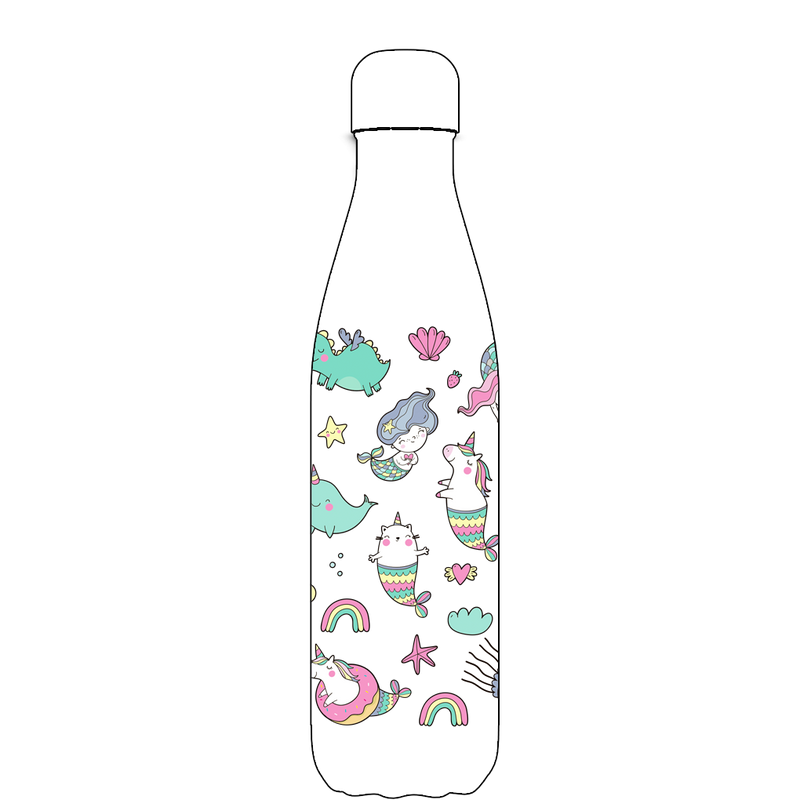 Original Mermaids and Unicorns Water Bottle Pattern