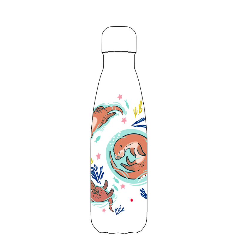 Original Otter Family Gathering Water Bottle Pattern