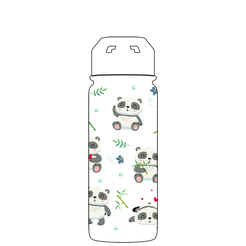 Bottiglia d'acqua con cannuccia - Modello Panda Party Gen 2