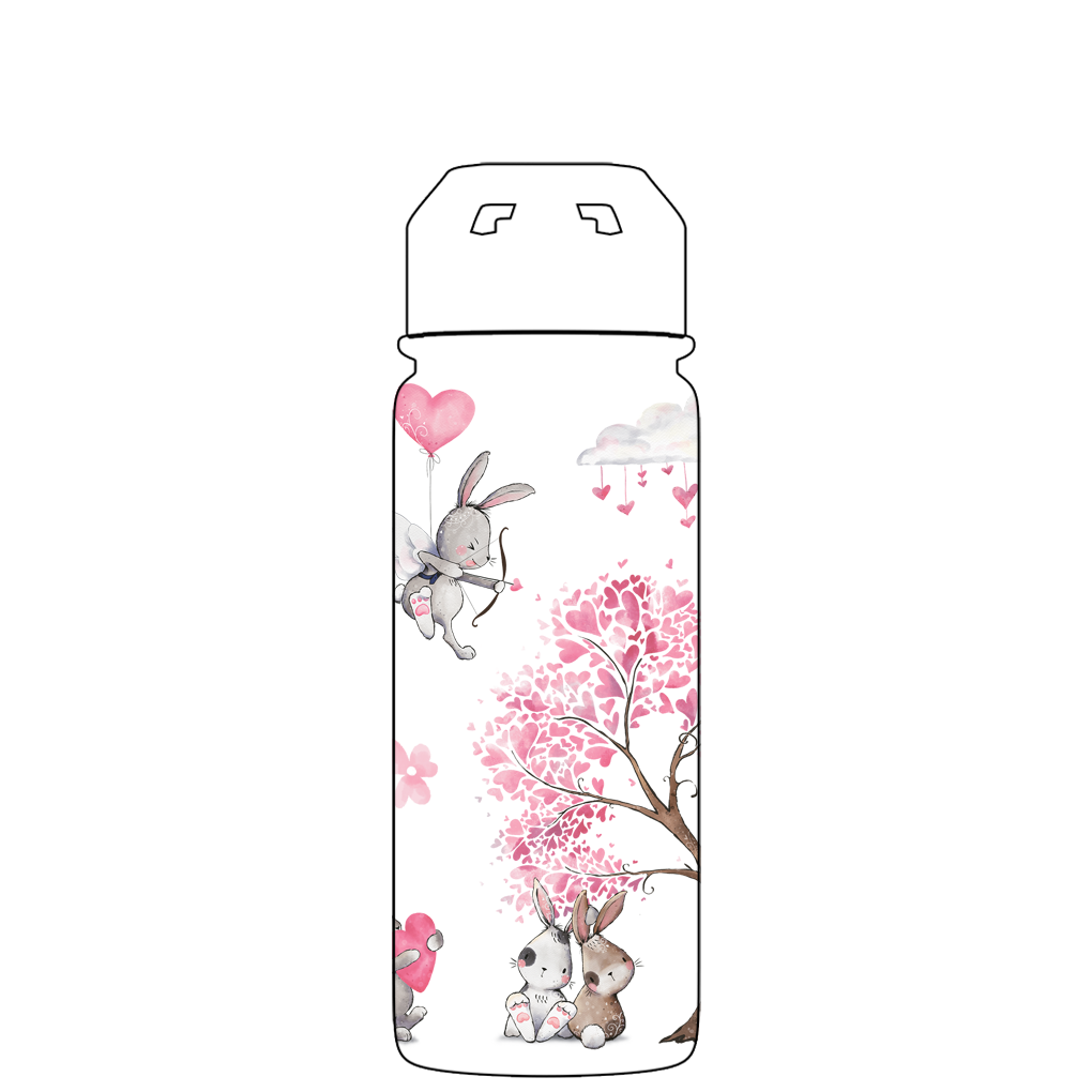 Water bottle with straw - Gen 2 Rabbit Romance Pattern