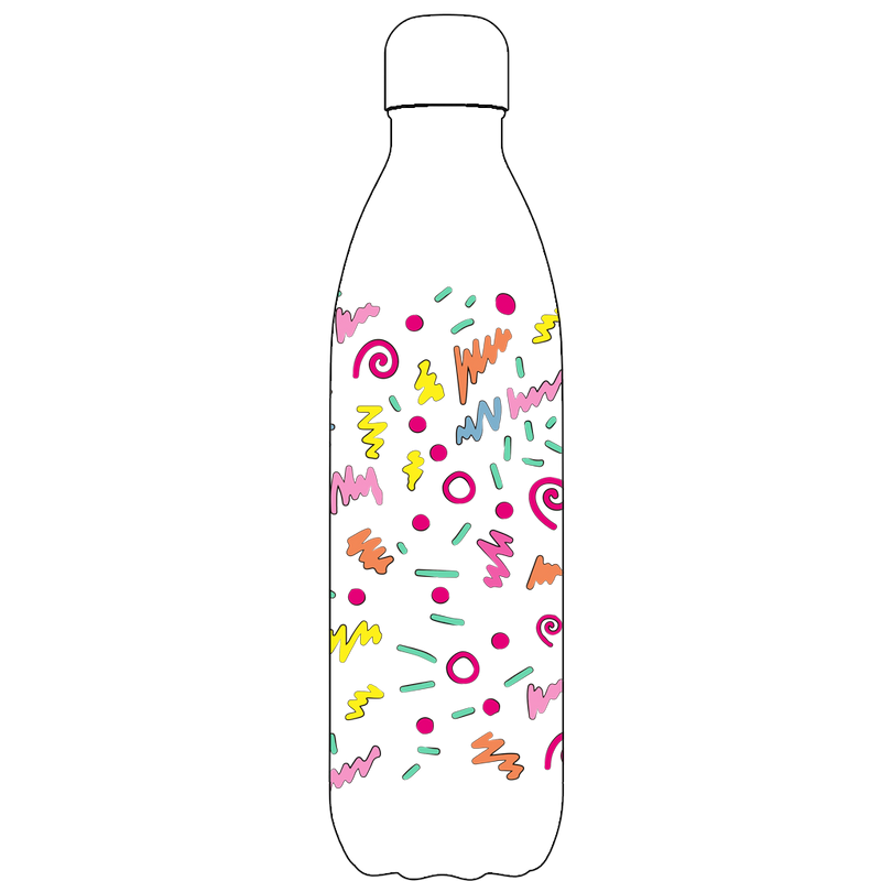 Original Retro Squiggles Water Bottle Pattern