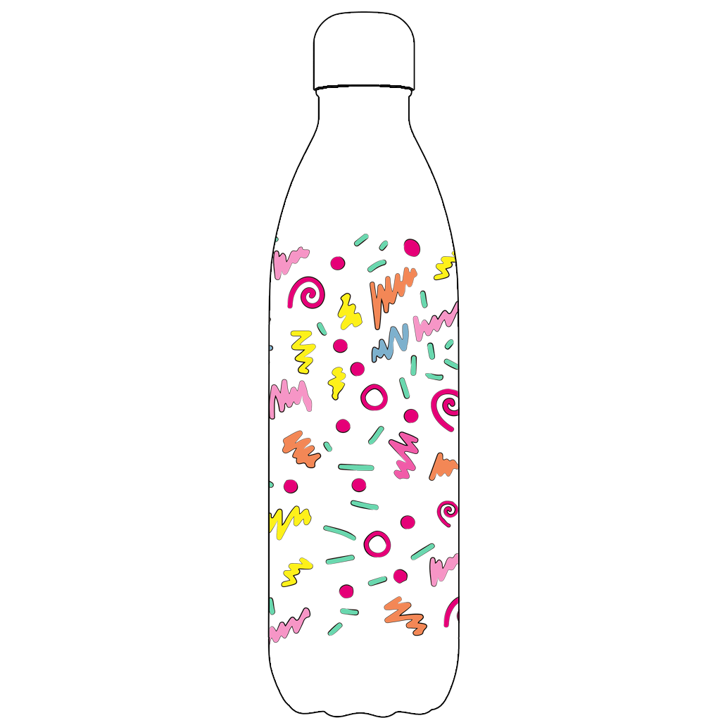Original Retro Squiggles Water Bottle Pattern