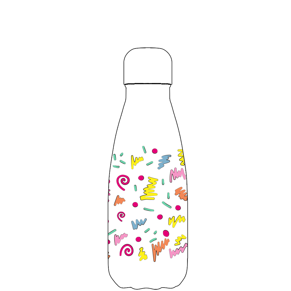 Original Retro Squiggles Water Bottle Pattern
