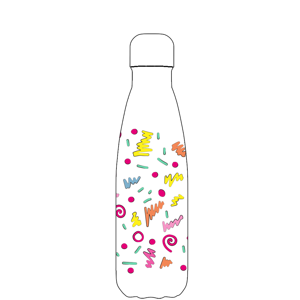 Original Retro Squiggles Water Bottle Pattern