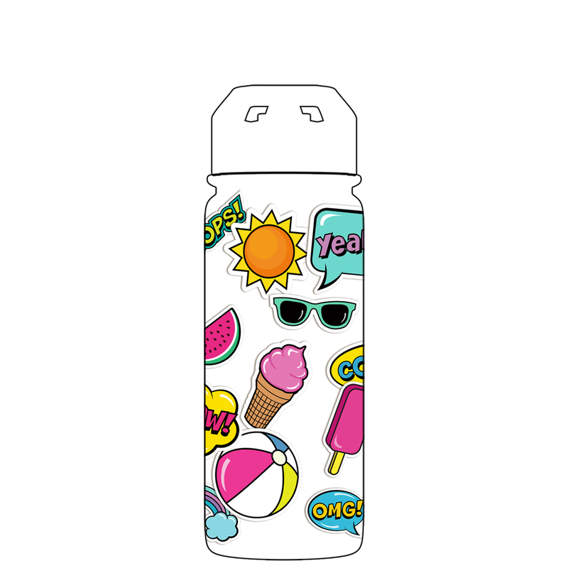 Water bottle with straw - Gen 2 Summer Vibes Pattern