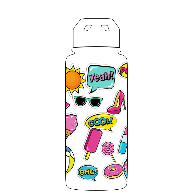 Water bottle with straw - Gen 2 Summer Vibes Pattern
