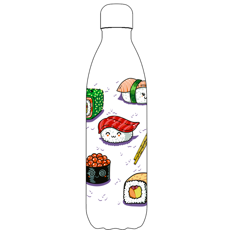 Original Super Sushi Water Bottle Pattern
