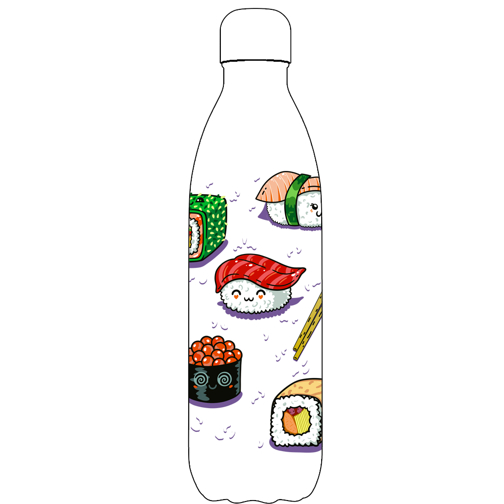 Original Super Sushi Water Bottle Pattern
