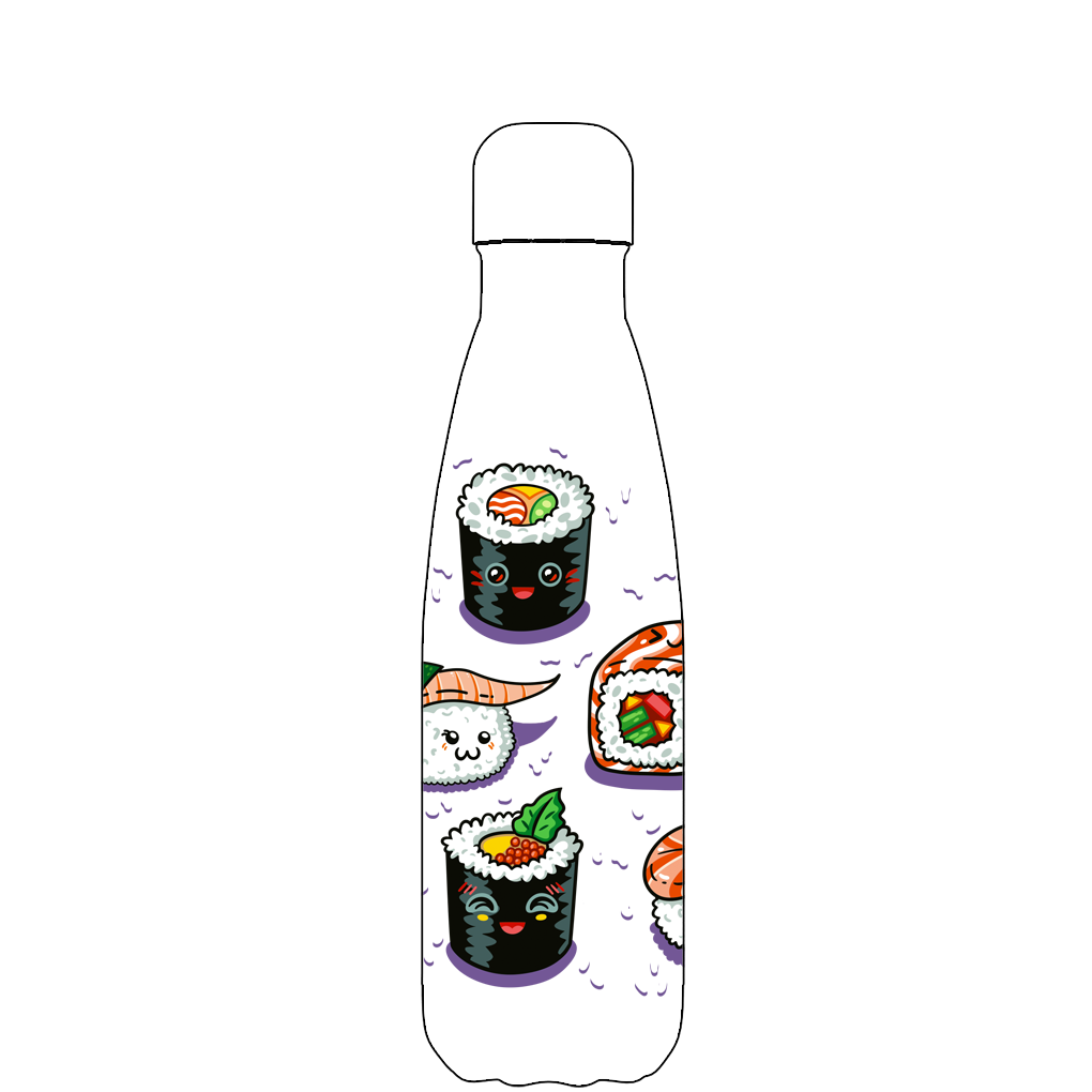 Original Super Sushi Water Bottle Pattern