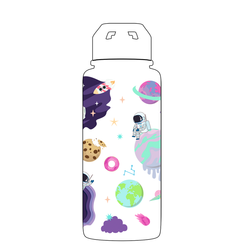 Wasserflasche mit Strohhalm – Gen 2 Sweet Space Pattern