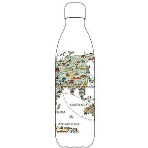 Original World Map Water Bottle Pattern