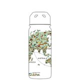 Bottiglia d'acqua con cannuccia - Modello mappa del mondo Gen 2