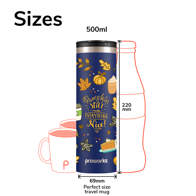 Midnight Blue Pumpkin Spice Travel Mug