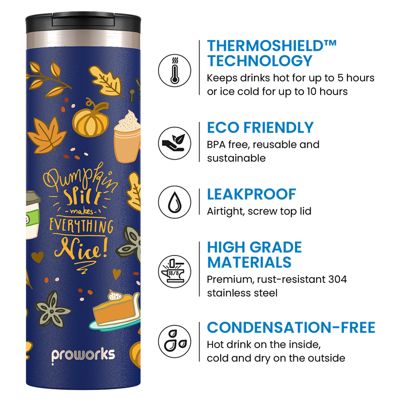 Midnight Blue Pumpkin Spice Travel Mug