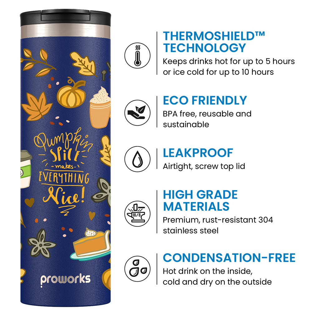Midnight Blue Pumpkin Spice Travel Mug