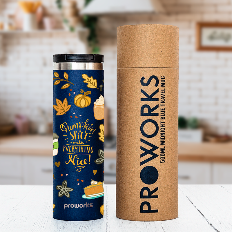 Midnight Blue Pumpkin Spice Travel Mug